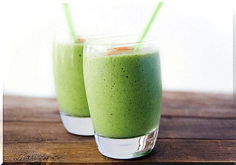 Green smoothie with avocado