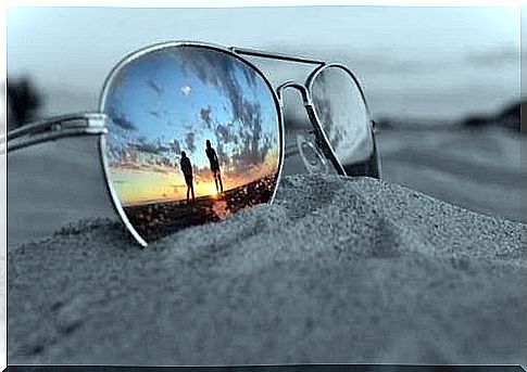 Sunglasses on the sand