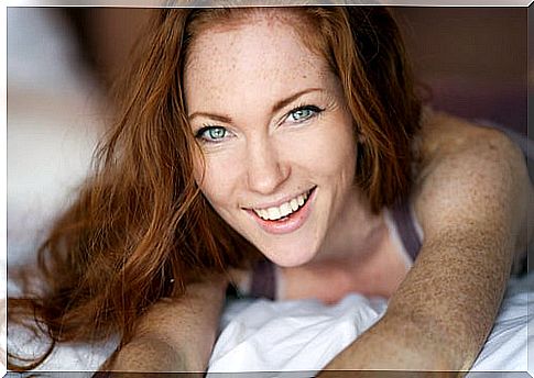 redhead woman with freckles