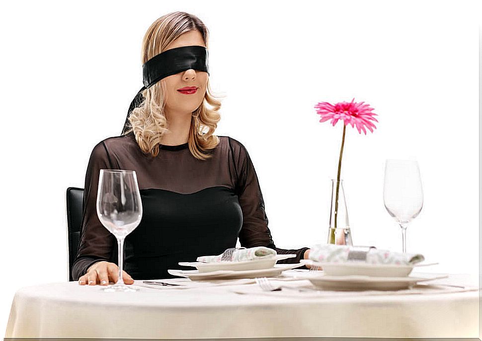 Woman blindfold