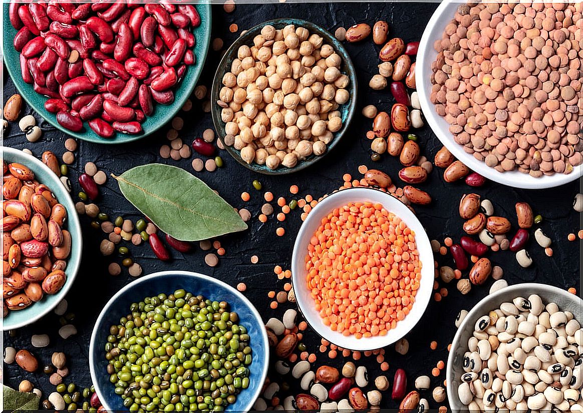 Legumes in the diet.